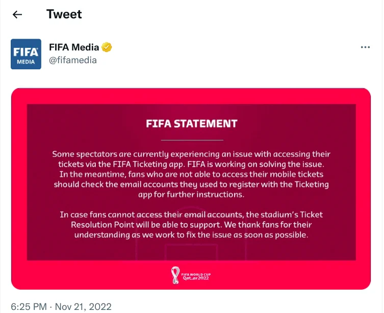 FIFA Media Tweet